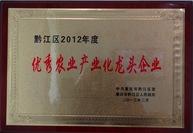 重慶市69原種豬場(chǎng)榮獲黔江2012年度農(nóng)業(yè)農(nóng)村工作先進(jìn)集體稱號(hào)